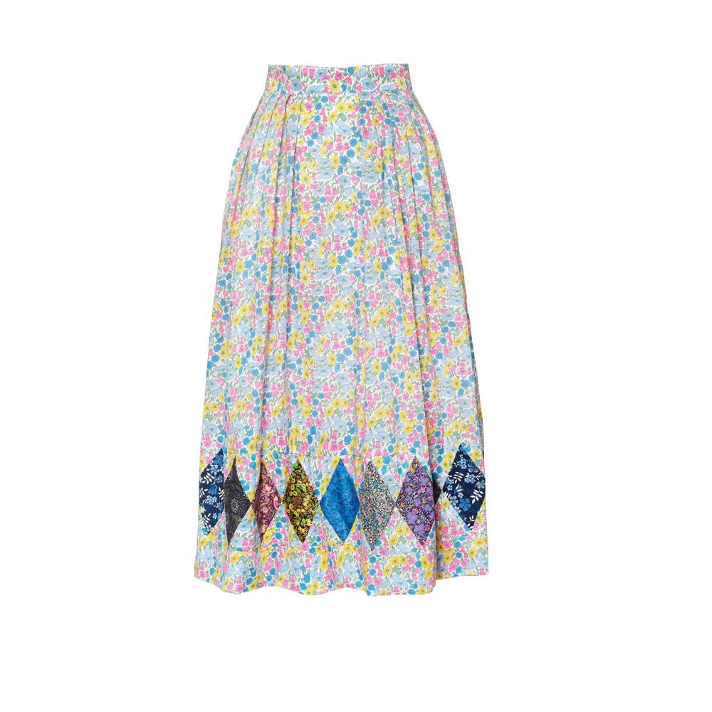 O Pioneer x Liberty Fabric Floral Patchwork Joan Skirt Size 6 UK 2 US - Picture 2 of 7